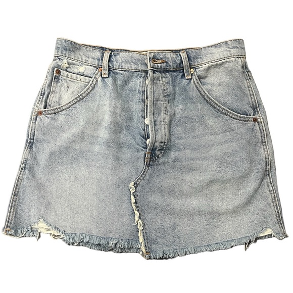 Free People Light Wash Denim Skirt - Picture 3 of 8